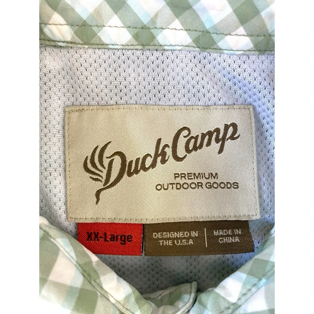 DUCK CAMP Mens Lightweight Short Sleeve Hunting Shirt 2XL Green Vented Nylon Zip - Picture 4 of 16